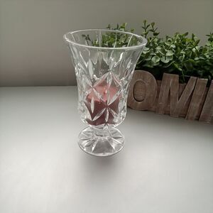 Block Lead Crystal Pedestal Vase Hurricane Candle Holder